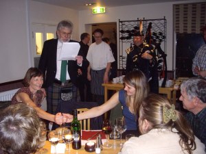 Cutting of the Haggis at Burns Night